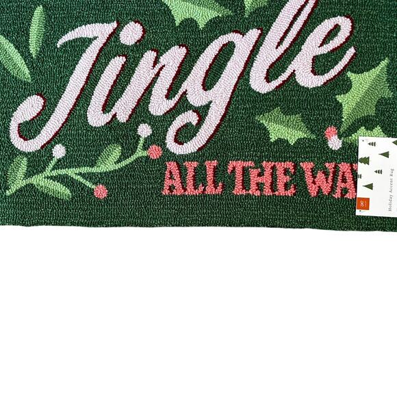 Loloi JINGLE ALL THE WAY Hooked Accent Rug 20x32 Festive Christmas Holiday NEW - Picture 4 of 10